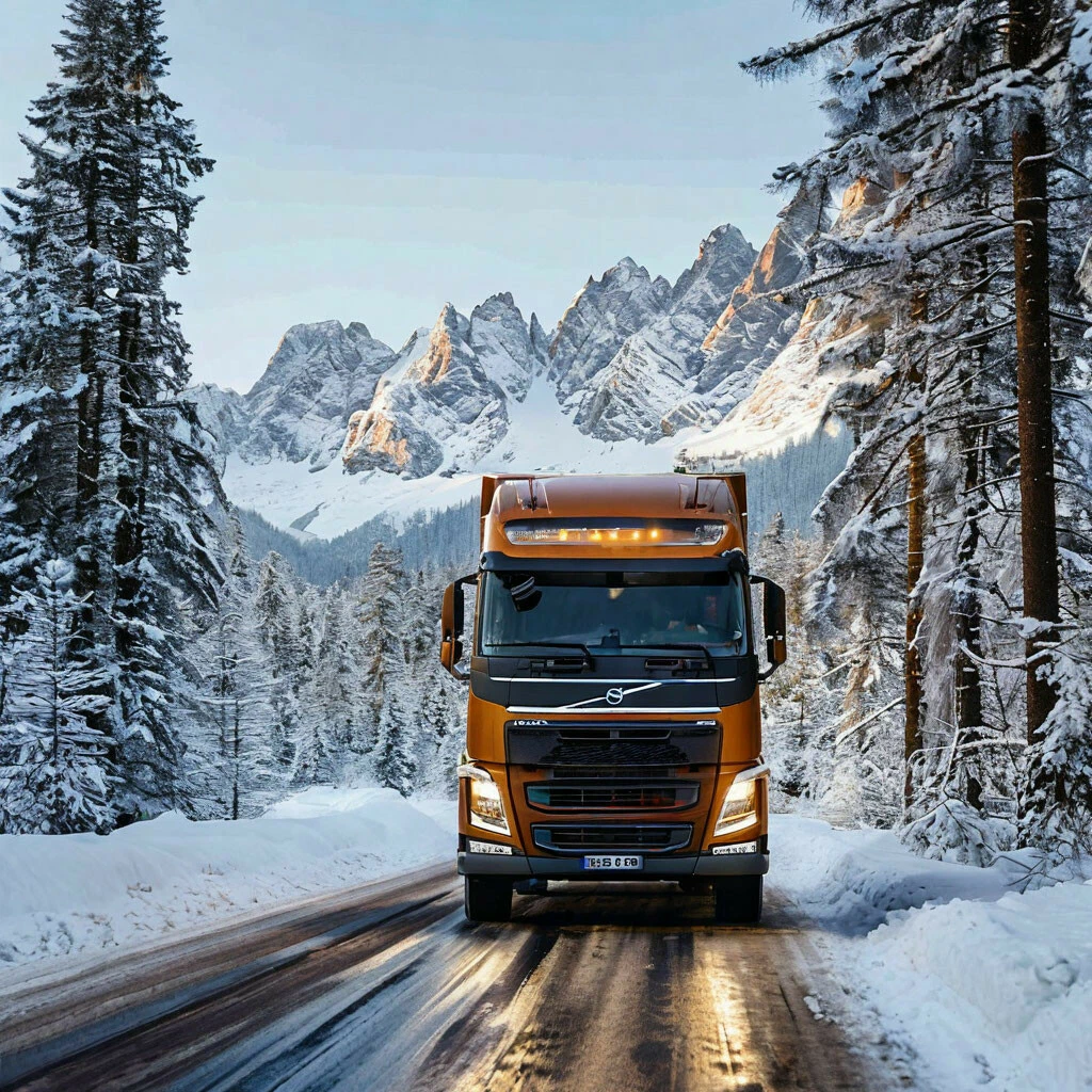 Transport innland med lastebil på vei i Norge