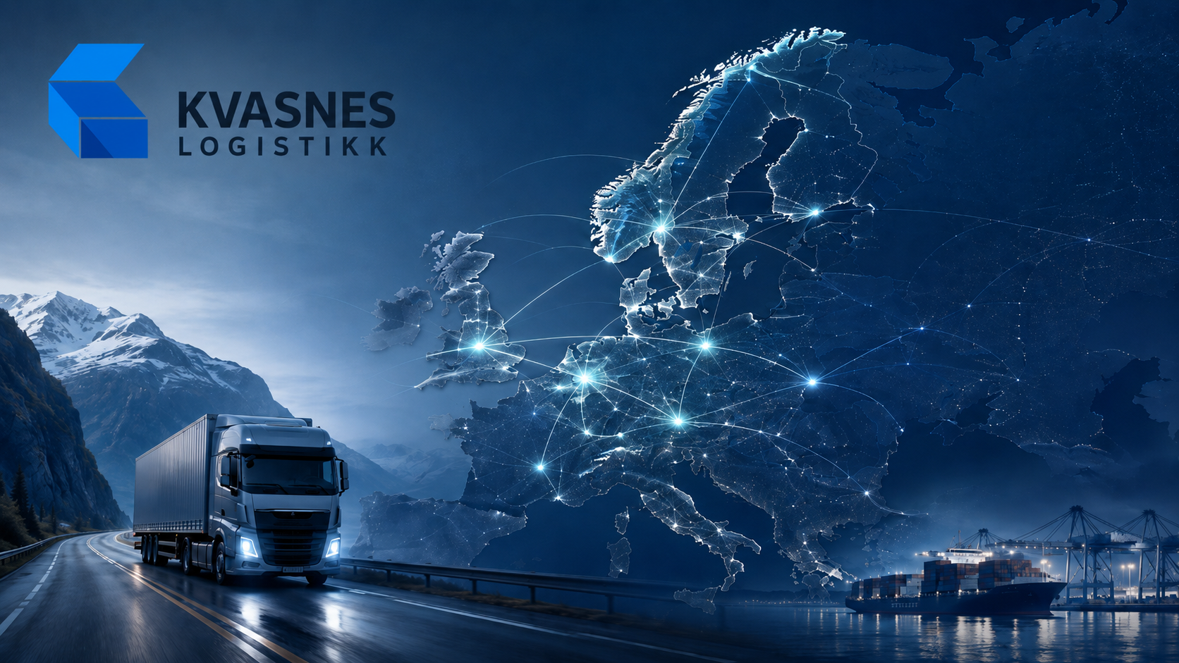 Kvasnes Logistikk transportnettverk i Norge, Skandinavia og Europa med lastebil og europeiske fraktruter